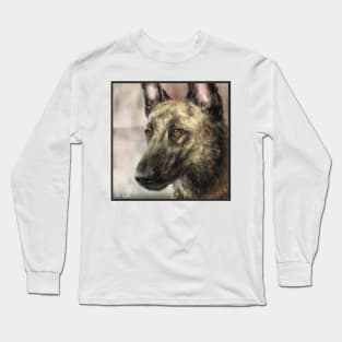 A Painting of a Brindled Dutch Shepherd Long Sleeve T-Shirt